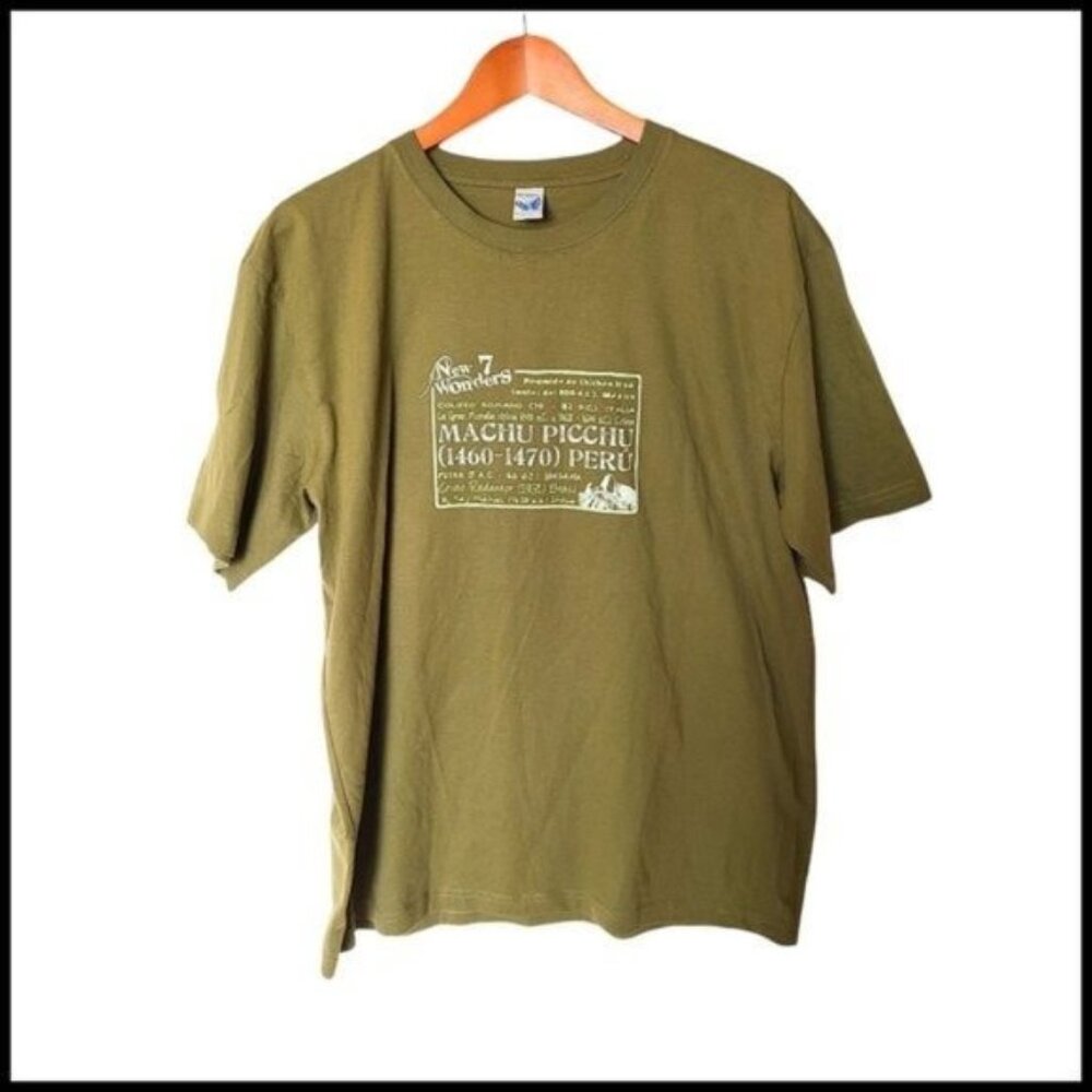 Morpho T-Shirt XL Mens Green‎ Short Sleeve Round Neck Graphic Tee 7 Wonders